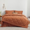 Love's cabin California King Comforter Set Terracotta, 7 Pieces California