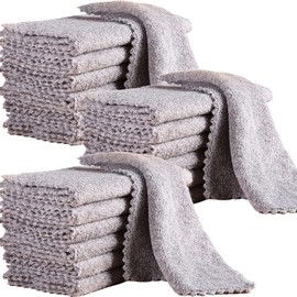 20 Pack Kitchen Dish Cloths 10" x 10" Super Soft & Absorbent Coral Velvet Microfiber Cleaning Towels Nonstick Oil Fast Drying Washable Lint-Free Dish Rags Reusable Dishcloths for Household Cleaning