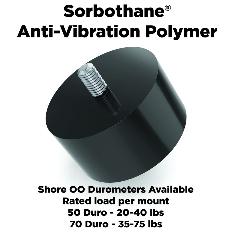 Isolate It!: Sorbothane Male/Male Vibration Stud Mount - 1/4-20 -