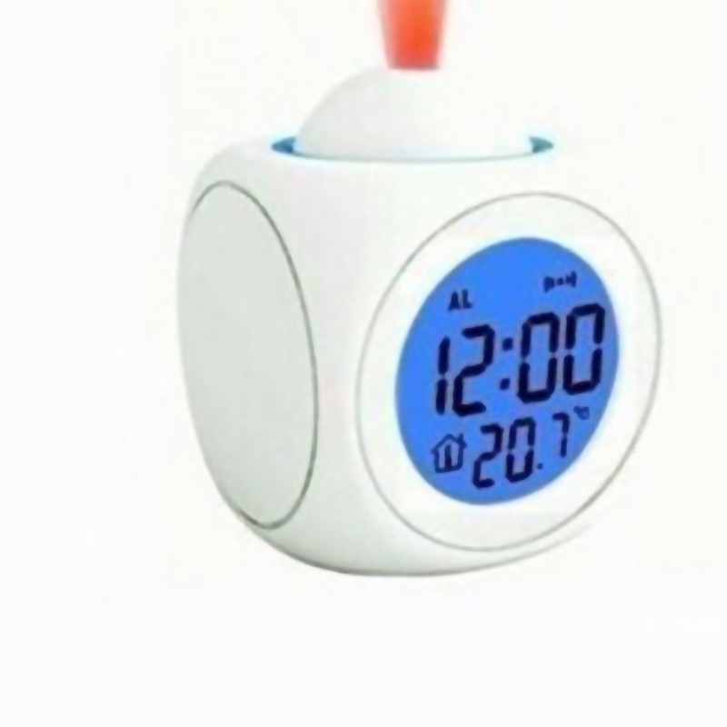 Projector Table Clock Multifunction Plastic USB Charging LED Voice Function