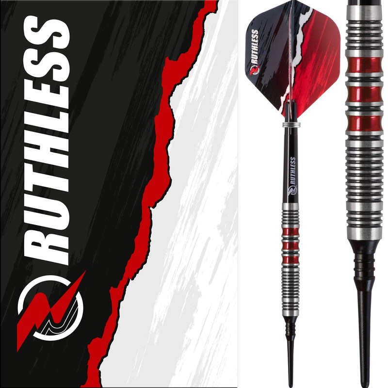 RUTHLESS Red Falcon Soft Tip Tungsten Darts Set, Red, 18g