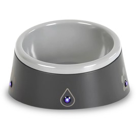 ThirstAlert 16 oz dog/cat water bowl, LED lights blink when water level reaches near to empty, food grade ABS & melamine