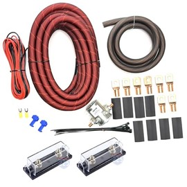 Xscorpion 1/0 AWG Red Snakeskin 200 Amp Heavy Duty Auxiliary ANL Fuse Battery Isolator