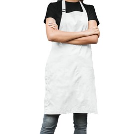 Morefaz 2 or 1 Pack Unisex Adjustable Apron Cooking Kitchen Chef Women Men Aprons for Home Kitchen, Restaurant, Coffee house Cotton White