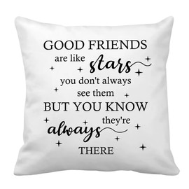 Friendship Gifts for Women Friends - Friend Gifts for Women Christmas Galentine's Day Valentines Day Birthday Gift for Female Friends BFF Bestie White Throw Pillow Cover 18x 18 Inch