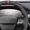 MEWANT DIY Black Faux Leather Steering Wheel Cover for Ford