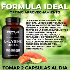 L- Lisina Prettan Suplemento Inmunologico 500mg 90 Caps                                                                                               