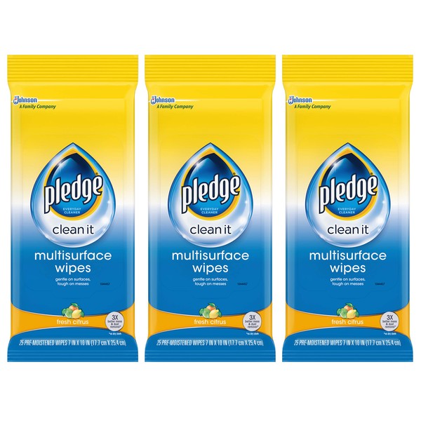 Pledge Multi Surface Everyday Wipes 25 ct