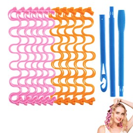 PAVIKE Hair Curler Styling Kit, Set of 27, No Heat Wave, Hair Curler, Curl, Hair Care, Styling, Hair Curl, Wave, Curly, Curly, Bangs, Harmless to Hair, Easy, For Women, DIY Winding (17.7 inches (45 cm