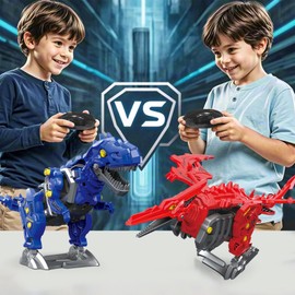 Mycketop assembliertes RC Dinosaurier Spielzeug, Fernbedienung laufender Mecha Dinosaurier mit Sound, STEM DIY Tyrannosaurus Rex Kit, Coole Dino Spielzeug Geburtstagsgeschenk für T Rex Liebhaber