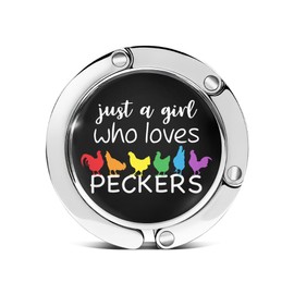 Mhfpl Just A Girl Who Loves Peckers Purse Hook, Cute Pecker Purse Holder Handbag Hanger Desk Table Bag Hook, Gifts for Woodpecker Lover, Christmas Birthday Gifts for Women Mom Aunt Sister Friend