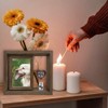 GLASSWINDS Dog Memorial Picture Frame, Rotating Wooden Picture Frame for