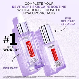 L'Oréal Paris 2.5% Hyaluronic Acid and Caffeine Eye Serum, Revitalift Filler, Replumps, Brightens And De-Puffs Eyes – 20ml