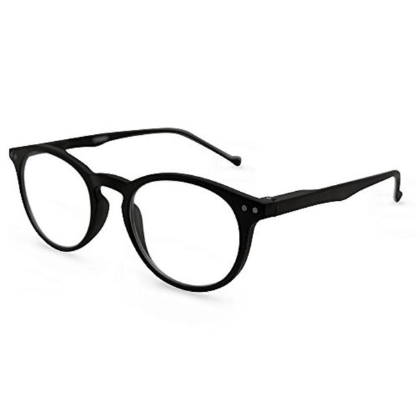 The Classic Flexible Readers, Unisex Round Full Frame Reading Glasses + 1.50 Black