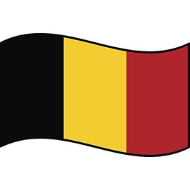 Colorful Waving Patriotic Country Flag Cartoon - Belgium Vinyl Sticker (8" Wide)