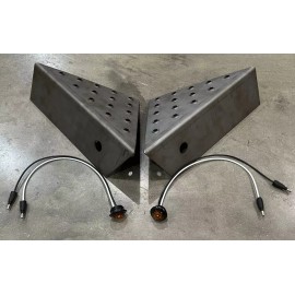 D2E Trailers SLIMLINE w/ Amber LED Lts Trailer Fender Side Step, Steel, Fender Side Bracket