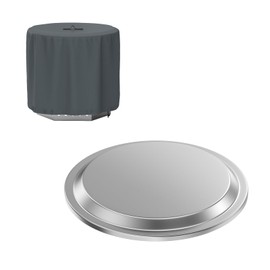 Fire Pit Lid with 600D Oxford Fabric Fire Pit Cover for Solo Stove Ranger 15.5'' Fire Pit,Stainless Steel Portable Fire Pit Lid for Outdoor Fireplace and Camping Accessories,15.5 Inch