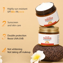 Organic Tallow Sunscreen - SPF 50 Natural Sunscreen - 100% Grass Fed Tallow Mineral Sunscreens - Beef Tallo_w Sunblock Factor 50 for Face & Body - Face Moisturizer for UV Protection