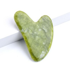 Natural Jade Gua Sha for Skin Massage, Cooling Sensation, and to Help Reduce Puffiness Main Product (1256) 3ea