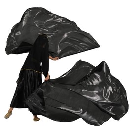 MUNAFIE Worship Flags Set(2 Flags+Sticks) Dance Praise Flags Banderas de Danza Praise Church Flags Black