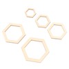 205Pcs Hexagonal Wooden Cutouts 5 Sizes Light Durable Odourless Blank