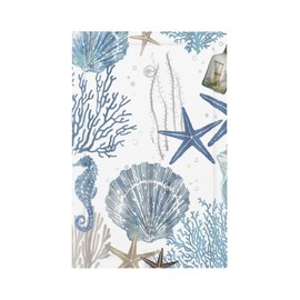 Teikkiop Teal Blue Starfish Sea Ocean Coral Seahorse Light Switch Cover Decorative Single Blank Nautical Coastal Beach Seashell Outlet Wall Plate Electrical Faceplate for Home Bathroom