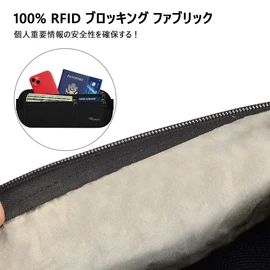 RYACO Security Pouch Waist Pack Money Belt RFID Skimming Protection Triple Pocket Large Capacity Travel Accessories Ultra-light Ultra-thin Water-resistant No Shaking Running Pouch Card Wallet Hidden