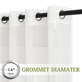 NICETOWN 84 Inches Curtains for Living Room - Long Sheer Curtains Drapes Lightweight Grommet Top Window Curtains (52" W x 84" L, Off White, 2 Panels)