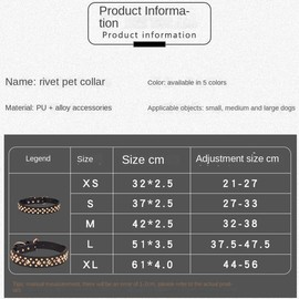haoyueer - Collar de perro con púas de piel sintética suave, con remaches y tachuelas para cachorros, ajustables, para razas pequeñas (L, negro3)