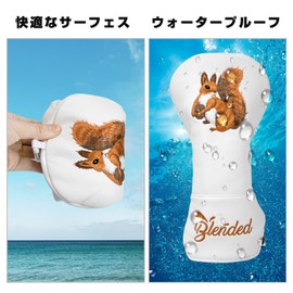 Golf Club Headcovers Squirrel Embroidered Design Golf Headcovers Premium Leather Wood Cover Driver Fairway Wood Utility Hybrid Headcover with Number Tag (1 Hybrid Headcover)