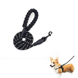 Mirhua リード 犬 伸縮 おしゃれ ペット用品 太さ選べる 長さ1.5m 小型 取っ手 目立つ夜光材質採用 (太さ1.0cm, ブラック)