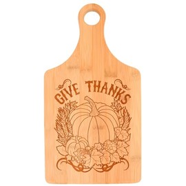 Thanksgiving Party Supplies Give Thanks Fall Pumpkin Paddle Shaped Bamboo Cutting Board