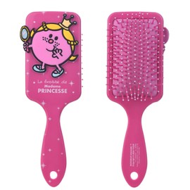 Mr Men Madame Princesse Detangling Paddle Hair Brush, Cute 3D and Functional Rectangular Design for All Hair Types, Gentle on Tangles for Kids and Adults