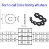 Black Stainless Steel Penny Washers Blackened Washer (20, M5 x