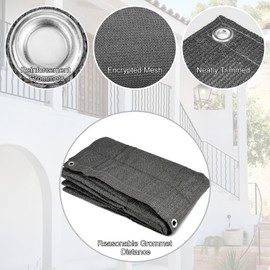 3'x10' Dark Grey Balcony Privacy Screen with Ties – Heavy Duty HDPE UV Resistant Windproof Fence Cover for Deck, Patio, Porch & Outdoor Railing