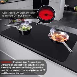 FLASLD Fireproof and Waterproof Stove Top Covers, Electric Stove Cover Mat, Glass Top Stove Cover - Ceramic Glass Cooktop Protector - Flat Top Oven Cover, Black-20×24 inch