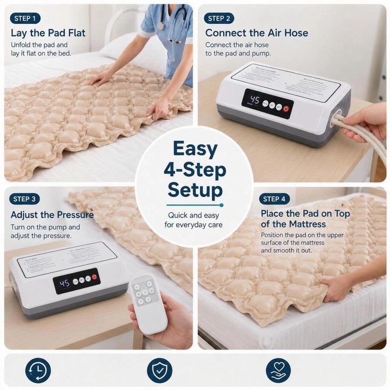 Alternating Air Pressure Mattress Pad for Hospital & Home -