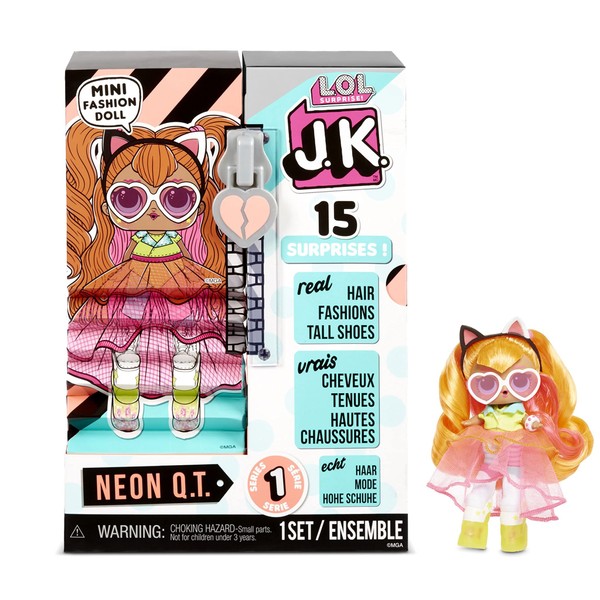 L.O.L. Surprise! JK Neon Q.T. Mini Fashion Doll with 15