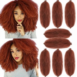 Pre-Separated Marley Twist Braiding Hair 16 Inch Ginger Springy Afro Twist Hair 350 Color for Distressed Butterfly Locs soft locs Crochet Hair Extensions for Black Women (8Packs,350#)
