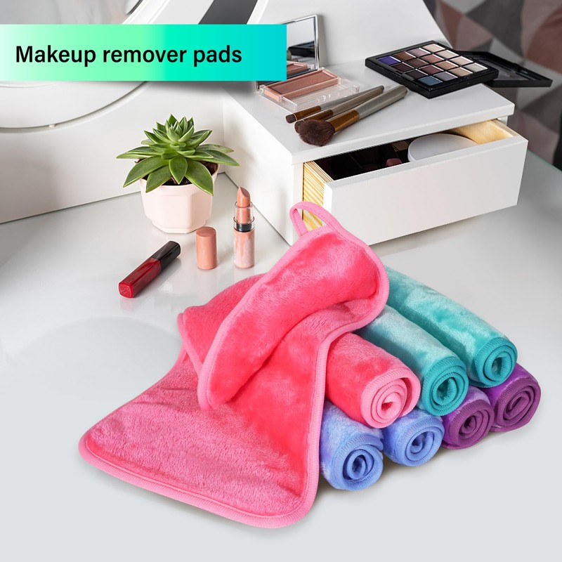 Nugilla Makeup Remover Cloths, 8 Packs Makeup Remover Towels Reusable