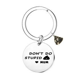 Nfyxcaz Funny Son Daughter Keychain from Mum Gag Gifts Keyring Gifts for Teen Boys Girls Graduation Gift for Son Daughter