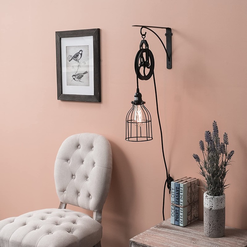 Rustic State Vintage Industrial Look Medium Wheel Farmhouse Pulley for