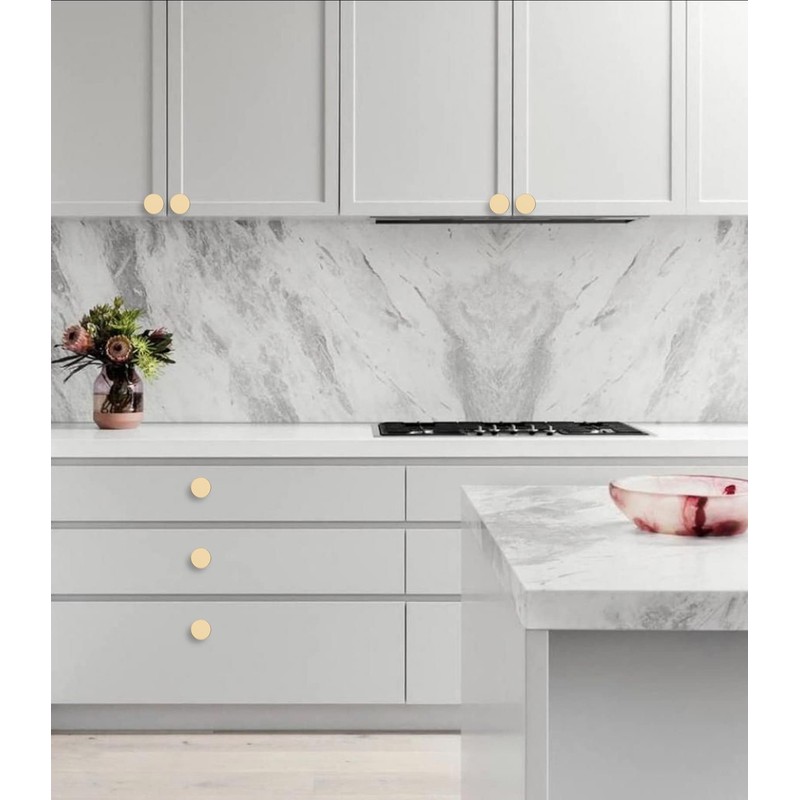 KNOKLOCK 10 Pack Kitchen Cabinet Knob Brushed Gold Round Dresser