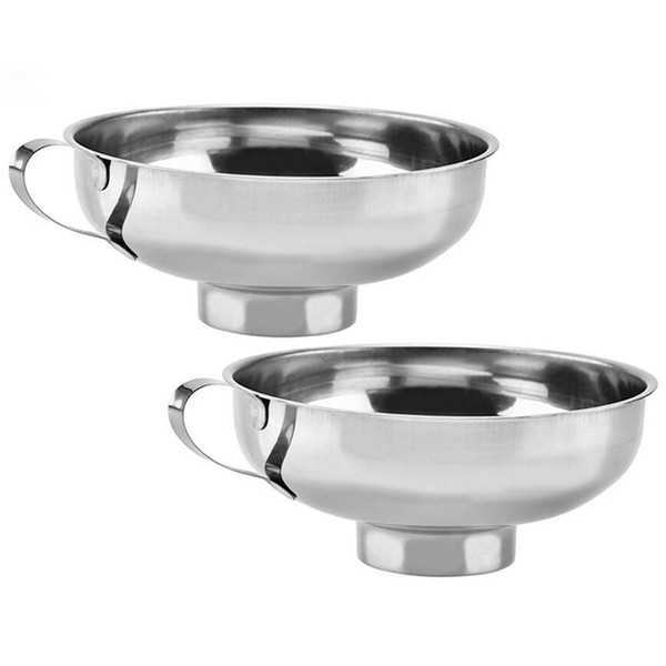 Tebery 2 Pack 5.5-Inch Stainless Steel Wide-Mouth Funnel with Handle for Wide and Regular Mason Jars Canning Jars Transferring Liquid and Dry Ingredients