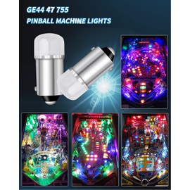 Keiurot GE44 Bulb 47 755 756 1893 1895 1847 Bulb BA9S DC AC 6.3V 6V Bayonet Led Bulbs Nonpolarity for Pinball Led Bulbs Pinball Machine Light Green Pack of 10