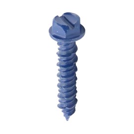 IMScrews 1/4" x 1-1/4" Masonry Anchor Screws, Short Hex Slotted Concrete Bolts, Blue Rust Resistant, 50 Pack for Contractors & Large Projects