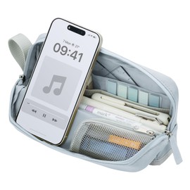 Kokuyo F-VBF262LB Pencil Case, Large Capacity, Tool Pen Case, Kabako, Half Pocket, Sax Blue