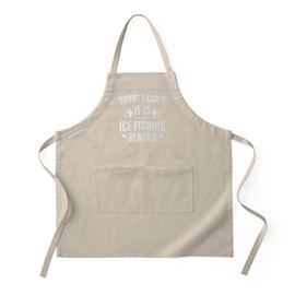 CafePress Sorry I Can't It is Ice Fishing Season I Kitchen Apron with Pockets, Grilling Apron, Baking Apron