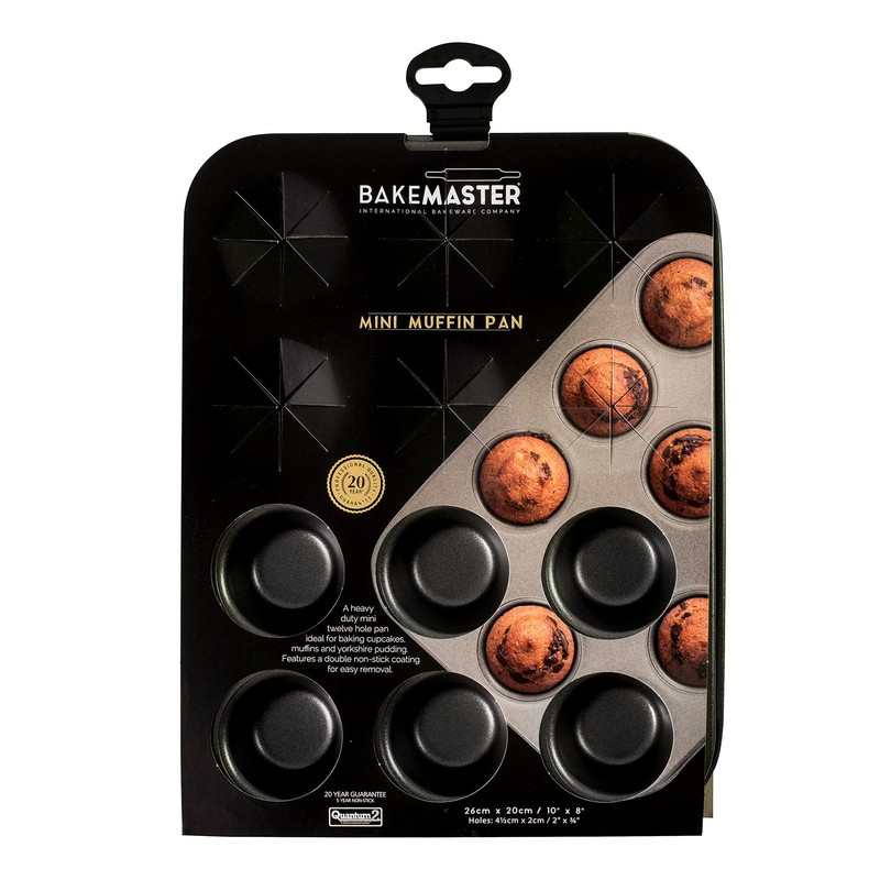 Bakemaster Mini Muffin Pan 12 Cup Non-Stick, Grey, 40016 3