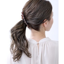 VingTAINE H-731-CCBK-CCBR Simple Banana Clip, Set of 2, Daily Office Hair Accessories, Circle bk x Circle Br